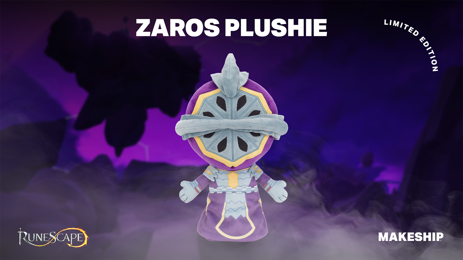 An official picture of the Zaros Runescape plushie.